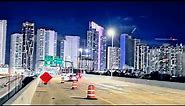 Beautiful Night View of Downtown Miami - Florida 4K Scenic Travel - South Beach - Miami Beach