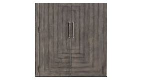 Liberty Furniture Modern Farmhouse Armoire in Dusty Charcoal with Heavy Distressing