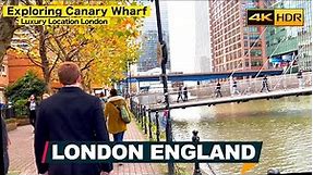 Exploring Canary Wharf, London England - A Stunning Walking Tour, London Walking Tour [4K HDR]