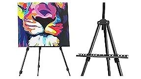 Portable Artist Easel Stand for Painting - Adjustable Height Painting Easel with Bag - Tabletop Art Easel for Painting Canvas Stand, Poster Stand & Wedding Signs Stand - Metal Tripod - 21x66 inches