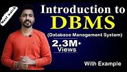 Lec-2: Introduction to DBMS (Database Management System) With Real life examples | What is DBMS