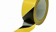 Black & Yellow Hazard Warning Safety Stripe Floor Tape • 2 Inch x 108 Feet - Ideal for Walls, Floors, Pipes and Equipment