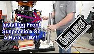 How To Install Ohlins Front Fork Suspension On A Harley Davidson Motorcycle