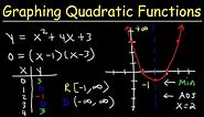 Graphing Quadratic Functions In Standard Form Using X & Y Intercepts | Algebra