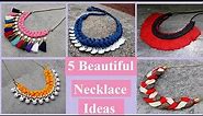 5 Handmade Necklace Ideas | How To Make Silk Thread Necklace At Home | Creation&you