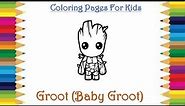 How to Color Baby Groot | Guardians of the Galaxy | Coloring Page #groot #guardiansofthegalaxy