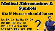 Commonly used medical symbols and abbreviations for nurses