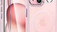 FNTCASE for iPhone 15 Case Matte: Magnetic Frosted Translucent Slim Shockproof Cell Phone Cover | Military Grade Full Protection Drop Proof Tough Protective Cases - 6.1 inch Pink
