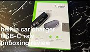 belkin car charger USB-C 18w unboxing review