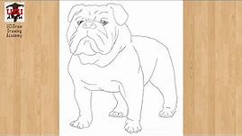 How to Draw a Cute Bulldog Drawing | Easy French Bulldog Outline Sketch Step by Step