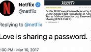 Netflix ‘Love is Sharing a Password’ Tweet