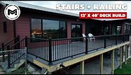 Building Stairs + Installing Deck Railing | Missouri Deck Build | Ep 4