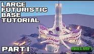 Large Minecraft Futuristic Base TUTORIAL PART 1 - Futuristic Minecraft Tower - Futuristic Mega Base