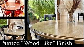 POTTERY BARN FAUX WOOD Finish - Painted OLD kitchen Table Makeover - Beginner Friendly