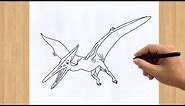 How to Draw a Pterodactyl Step by Step Easy | Dinosaur Drawing Pterodactyl From Jurassic World