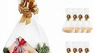 [12 PK]Bulk Baskets for Gifts Empty| 7x9" Small Wicker-look Empty Baskets to Fill| DIY Gift Basket Set, Basket Bags, Gold Pull Bows| Thanksgiving, Christmas, Easter Gift Basket Kit| Gift to Impress
