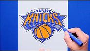 How to draw the New York Knicks Logo (NBA Team)