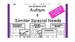 Social Skills Printables for Students with Autism & Similar Special Needs