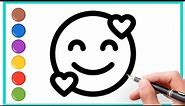 Emoji drawing | how to draw emojis art for kids hub | heart with emoji