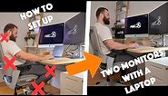 How to set up 2 monitors and a laptop ergonimically