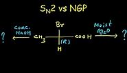 Nucleophilic substitution reaction of (R)-2-bromopropanoic acid | NGP vs SN2 | Silver oxide vs NaOH