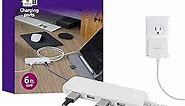 Philips 24W USB Extension Cord Power Strip Charging Station, for IPhone 11/Pro/Max/XS/XR/X/8, iPad Pro, Samsung Galaxy S10/S9/Plus, Google Pixel, USB-A, 6 ft. Braided Cord, DLK2506/27