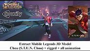 Extract Mobile Legends 3D Model - Chou (S.T.U.N. Chou) + rigged + all animation | Unity 3D