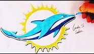 Como Desenhar a logo do Miami Dolphins - (How to Draw Miami Dolphins logo) - NFL LOGOS #11