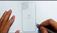 How to draw iphone 11 pro step by step easy