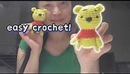 Crochet Winnie the Pooh Keychain 10cm Quick & Easy Tutorial step by step for beginners