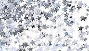 Silver Metallic Star Confetti Glitter Star Table Confetti for Wedding Birthday Party Decoration, 60 Grams/ 2.1 Ounce