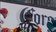This ref is out here delivering hits on the ice 😂💀 | NBC Sports California