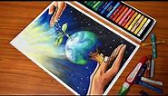 2020 World Environment Day Drawing / 5th June Environment day easy pastel drawing/ Save Environment