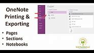 OneNote Printing and Exporting