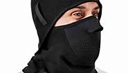 Balaclava, Neoprene Winter Face Mask, Detachable Top and Bottom, Straps To Attach To Hard Hat, Ergodyne N-Ferno 6827,Black