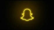 Social media Snapchat Logo Neon flickering - Free motion Graphics