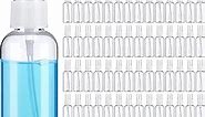 Zhehao 200 Pcs Small Spray Bottle 2 oz Plastic Spray Bottles Empty Hair Spray Bottles Travel Refillable Fine Mist Sprayers with Ribbed Pump Caps for Essential Oil Perfume Skin Care Cleaning (Clear)