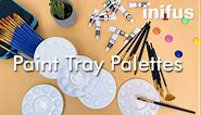 inifus 22 PCS Paint Tray Palettes for Kids, Plastic Paint Pallet with 10 Wells, Acrylic Artist Paint Tray Palette for Kids, Students to Acrylic Oil Watercolor Craft Supplies DIY Art Painting