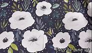 HAOKHOME 93245-3 Peel and Stick Floral Wallpaper Home Decor Removable Navy/White/Blue Vinyl Self Adhesive Mural 17.7in x 9.8ft