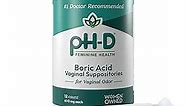pH-D Feminine Health - Boric Acid Starter Bundle - pH-D Boric Acid Vaginal Suppositories 12 Count and 3 Vaginal Suppository Applicators