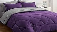 Bedsure Purple King Comforter Set - 7 Pieces Reversible Bed Set Bed in a Bag King with Comforters, Sheets, Pillowcases & Shams, King Bedding Sets