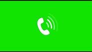New white color phone calling animation video footage on green background