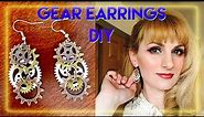 DIY Steampunk Gear Earrings