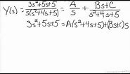 Laplace Transforms: Partial Fractions (Imaginary Roots)