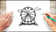 How To Draw Ferris Wheel Step by Step