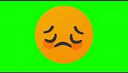 Animated Emoji Pensive Green Screen Effect #16