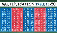 Multiplication Table 1 from 1-50