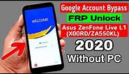 Asus ZenFone Live L1 (X00RD/ZA550KL) Google Account/ FRP Bypass 2020 |Without PC