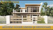 Modern House Design Idea (8x10 meters on 150sqm lot) with 5 bedrooms