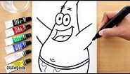 How to draw and paint PATRICK STAR (SpongeBob) using Acrylic Paint